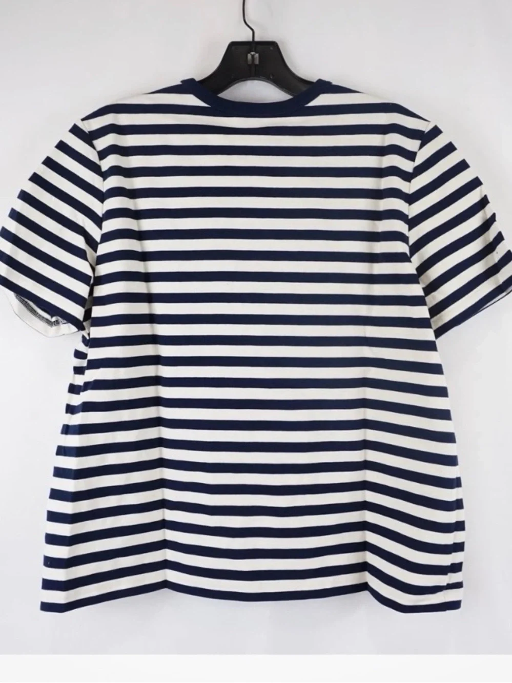 Tory Burch Navy & White Striped Cotton Tee